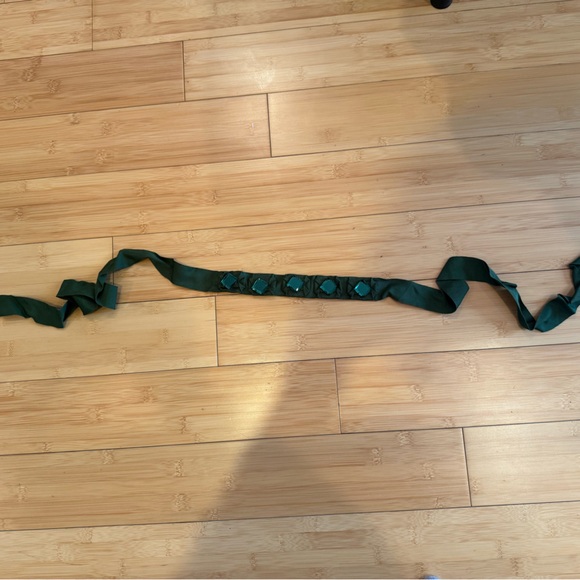 LIKE NEW! J. Crew Green Grosgrain Ribbon Belt with Jewels - Picture 3 of 4